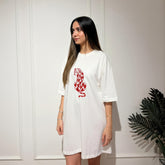 Lovely Leopard Tee Dress White